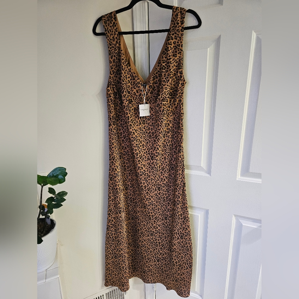 NWT American Eagle Outfitters Leopard Print Midi Slip Dress